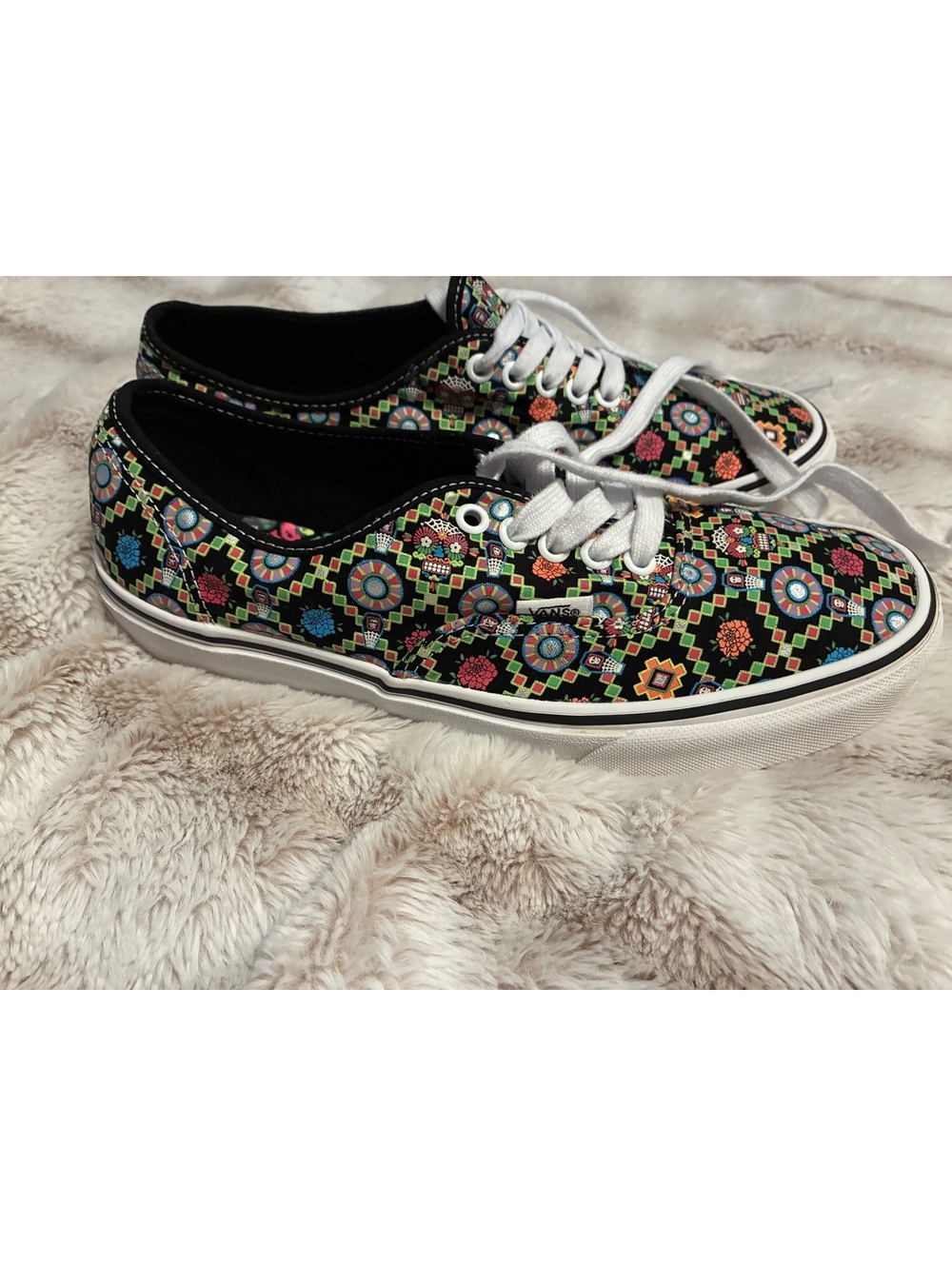 Vans Authentic Día de los Muertos Day of the Dead Sneakers Men's 9 Women's 10.5
